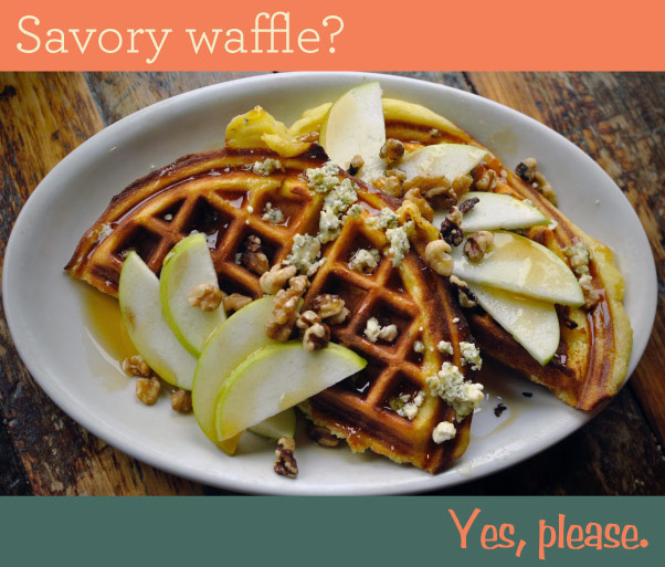 Apples, Walnuts, Gorgonzola and Maple Syrup Drizzle.  Delicious!